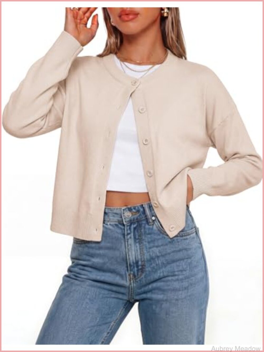 Cropped Cardigan Sweaters for Women, Buttery Soft Breathable Knit Button Up